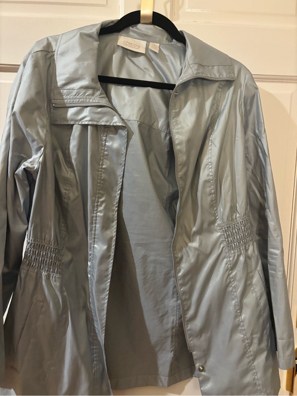 Chico's Light Silver Trench Coat